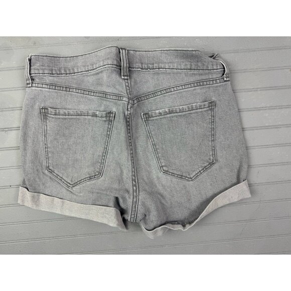 Old Navy Size 6 Womens Shorts Gray Mid Rise Cuff Hem Denim Jean Stretch - Picture 4 of 4